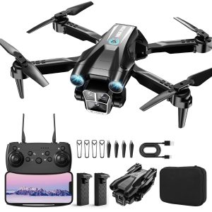 Drone with Camera for Kids & Adults, 1080P HD Mini FPV Drones with Altitude Hold, One-Key Take Off/Landing, Headless Mode, 360° Flips, Speed Adjustment, Toys Gifts for Boys Girls, Beginner（black）