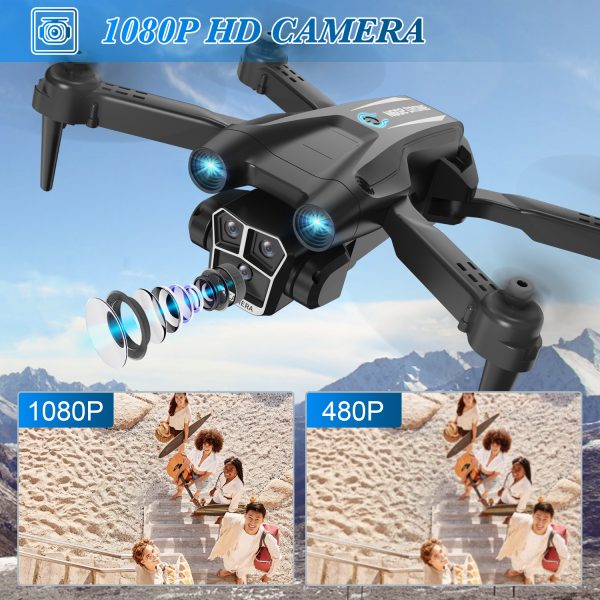 Drone with Camera for Kids & Adults, 1080P HD Mini FPV Drones with Altitude Hold, One-Key Take Off/Landing, Headless Mode, 360° Flips, Speed Adjustment, Toys Gifts for Boys Girls, Beginner（black） - Image 2