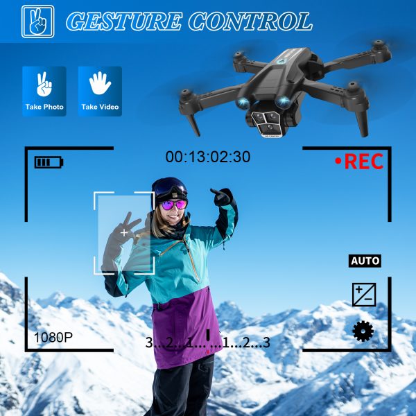 Drone with Camera for Kids & Adults, 1080P HD Mini FPV Drones with Altitude Hold, One-Key Take Off/Landing, Headless Mode, 360° Flips, Speed Adjustment, Toys Gifts for Boys Girls, Beginner（black） - Image 3
